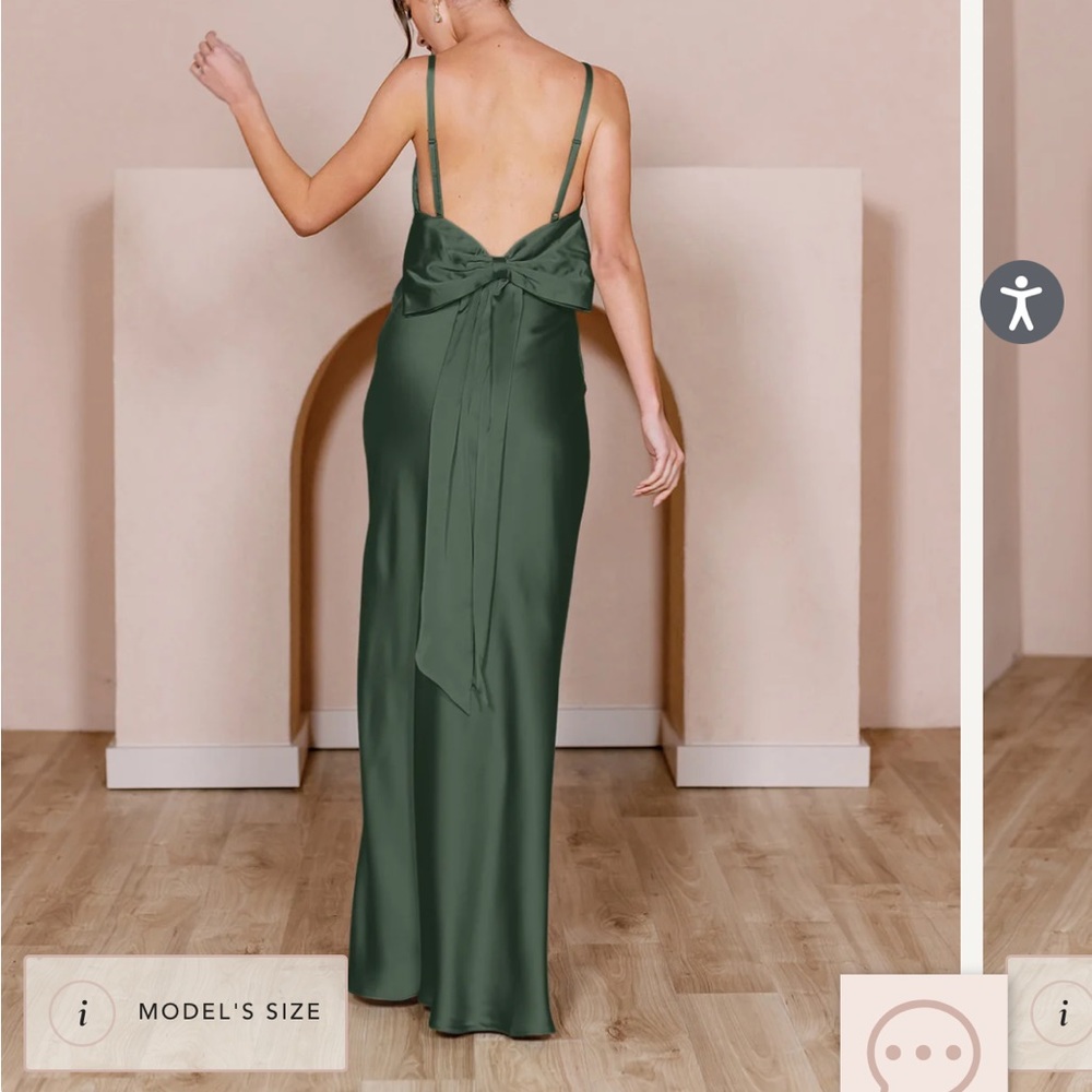 Revelry Steph dress - Deep Olive Satin